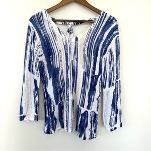 Nic & Zoe Women's Knit Top, v-neck, v-back with tie, long sleeves, loose fitting